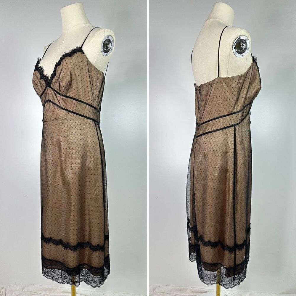 ABS Allen Schwartz Dress Lace Overlay Sz 8 Coquette Fairy Whimsy Goth Date Night - Picture 4 of 11